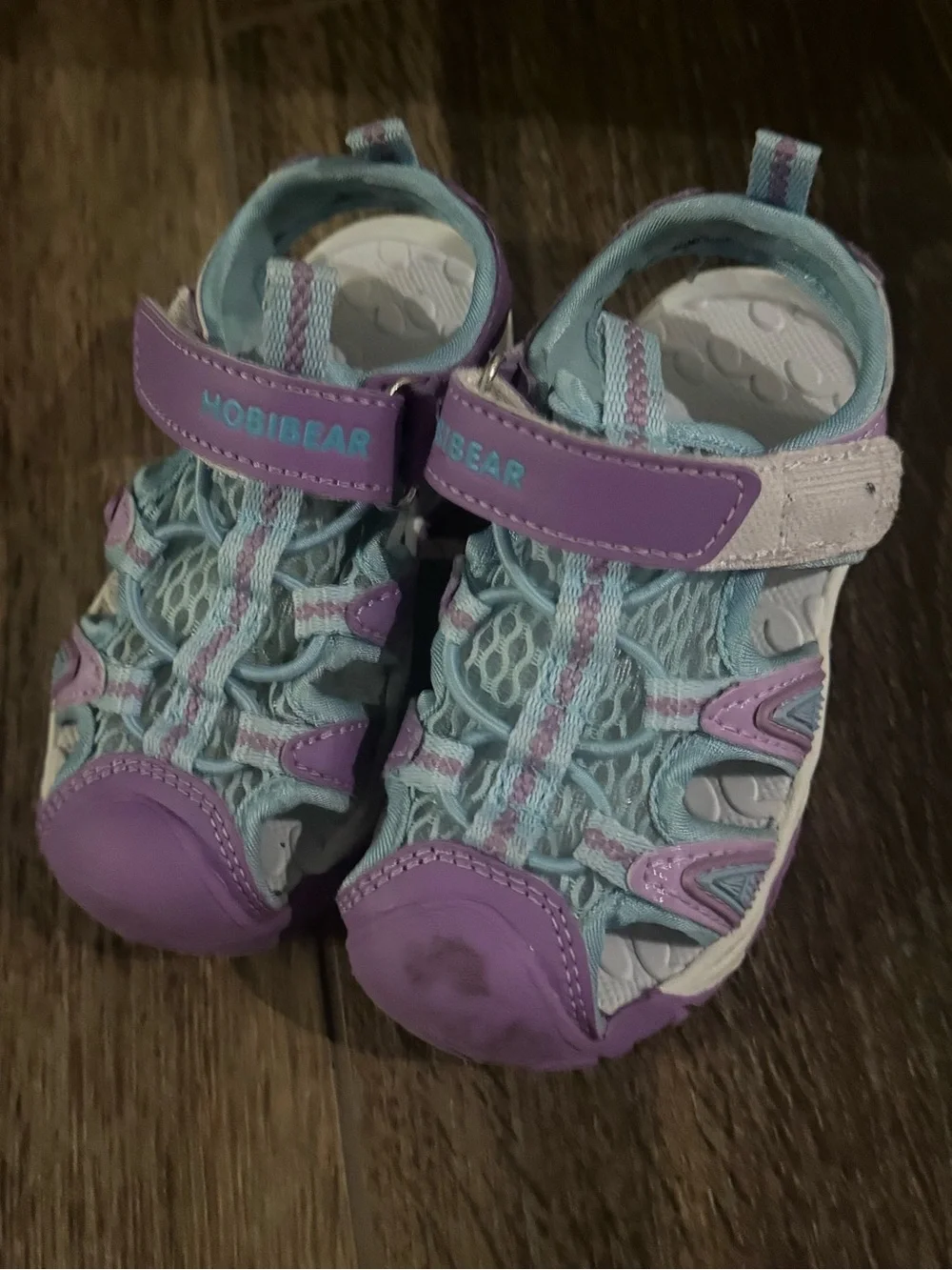 BODATU Girl Water Sandals Rubber Toddler Velcro Strap Walker Shoes 25 Purple 8.5
